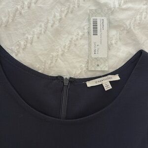 Sleeveless Ponte Dress, Navy Blue, Size Large